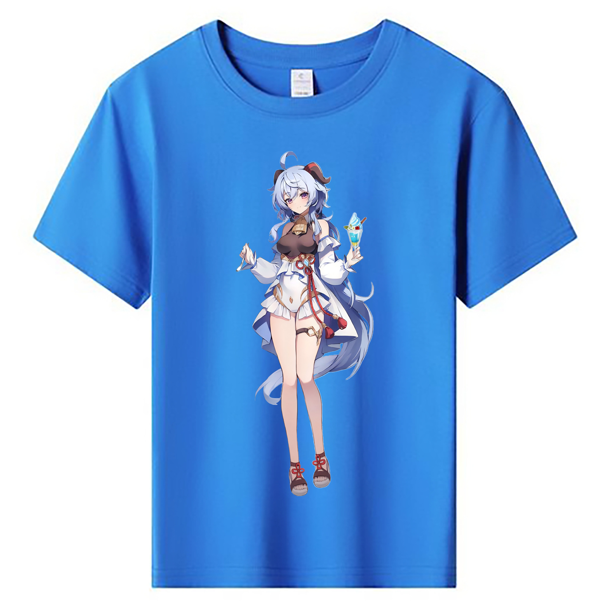げんし神 甘雨 かんう genshin Ganyu 綿100％キッズTシャツ（フロントプリント）